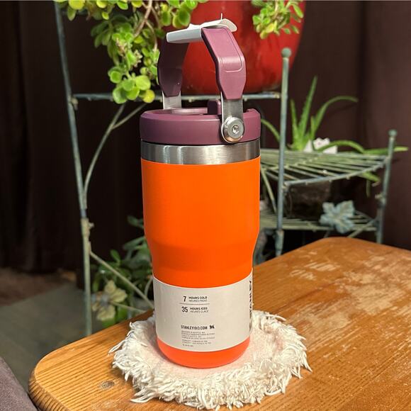 Stanley The Ice Flow Straw Tumbler 20 Oz Tiger Lily Plum & Orange K142 - Picture 3 of 4